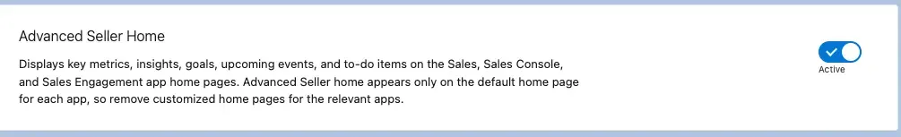 Advanced Seller Home Setting Screenshot